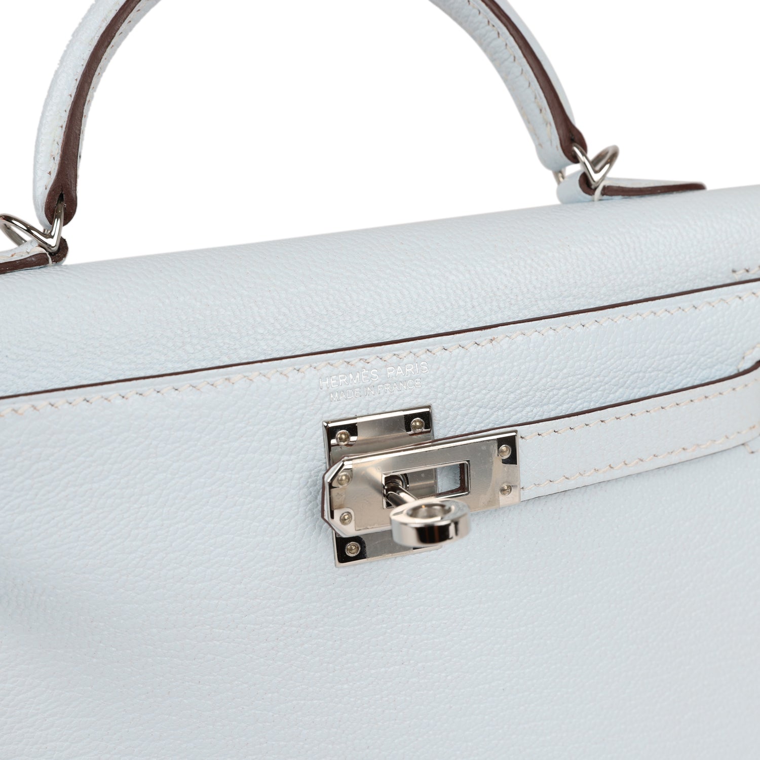 Pre-owned Hermes Kelly Sellier 20 Bleu Brume Chevre Palladium Hardware Payment 1