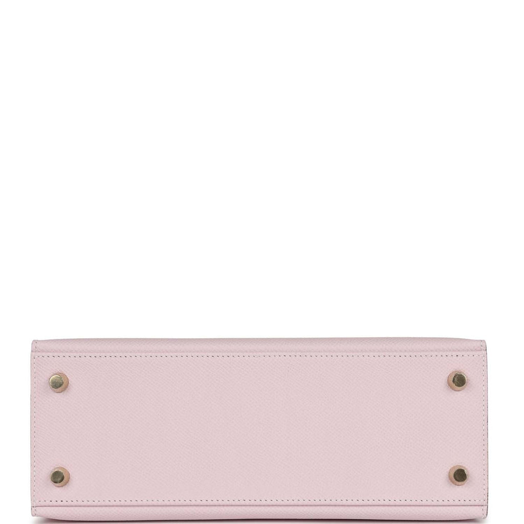 Hermes Special Order (HSS) Kelly Sellier 25 Mauve Pale and Craie Epsom Permabrass Hardware
