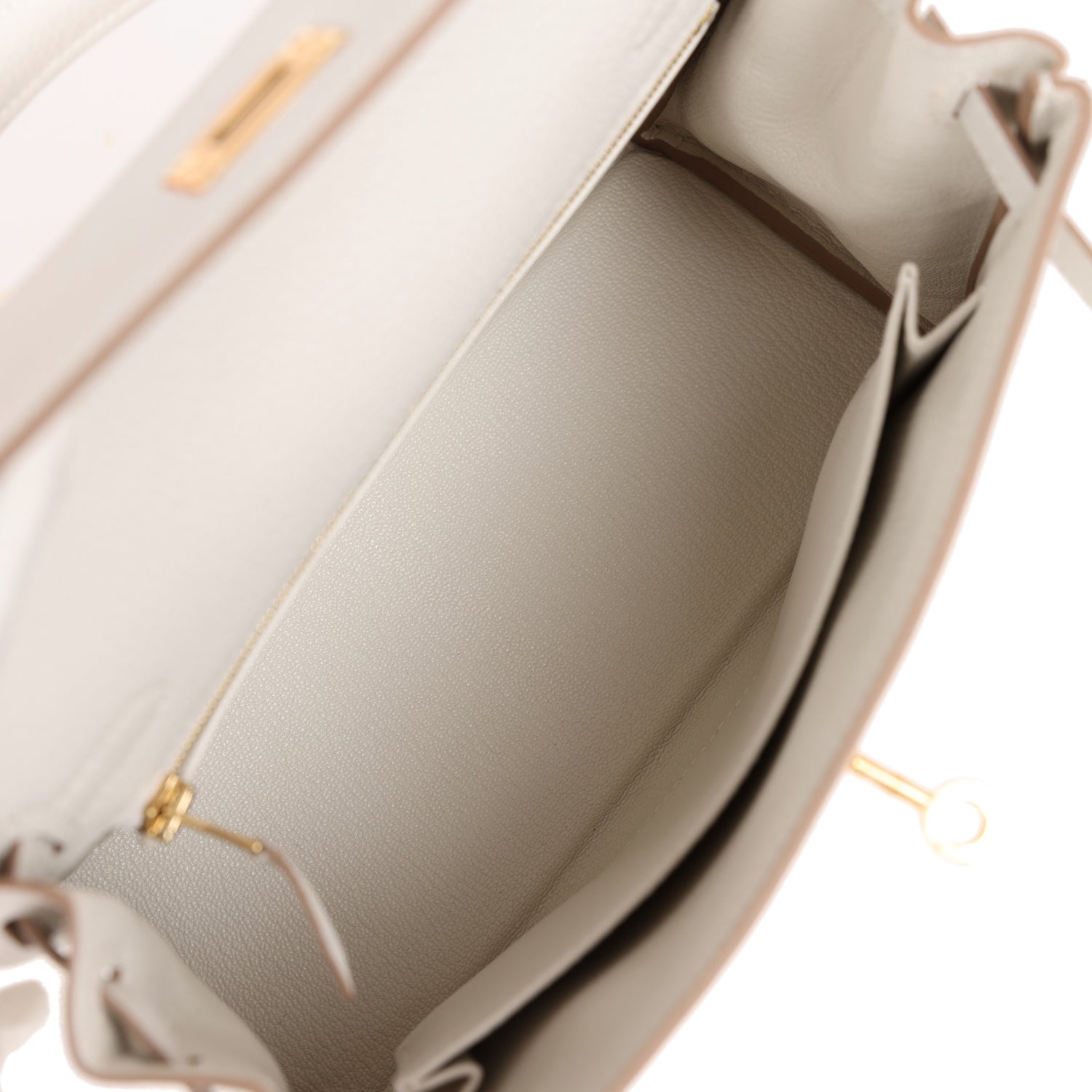 Hermes Kelly Retourne 25 Gris Pale Togo Gold Hardware