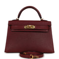 Hermes Kelly 20 Rouge Grenat Chevre Gold Hardware