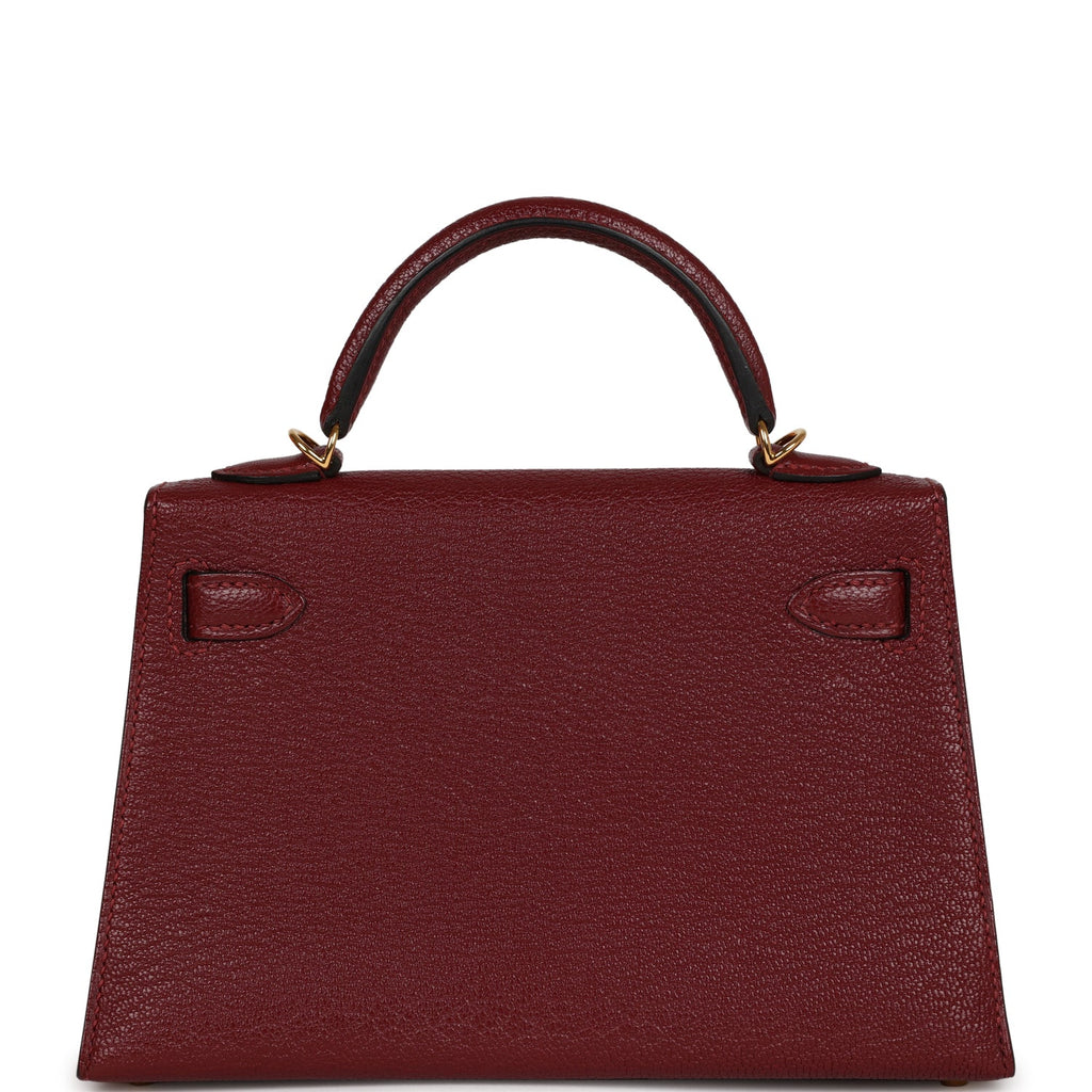 Hermes Kelly 20 Rouge Grenat Chevre Gold Hardware