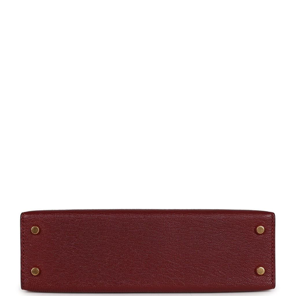 Hermes Kelly 20 Rouge Grenat Chevre Gold Hardware