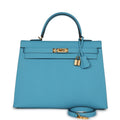 Hermes Kelly Sellier 35 Bleu du Nord Epsom Gold Hardware