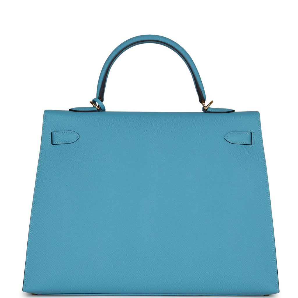 Hermes Kelly Sellier 35 Bleu du Nord Epsom Gold Hardware