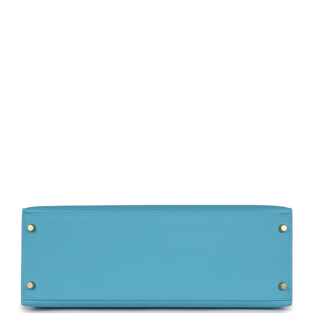 Hermes Kelly Sellier 35 Bleu du Nord Epsom Gold Hardware