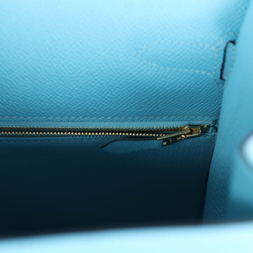 Hermes Kelly Sellier 35 Bleu du Nord Epsom Gold Hardware