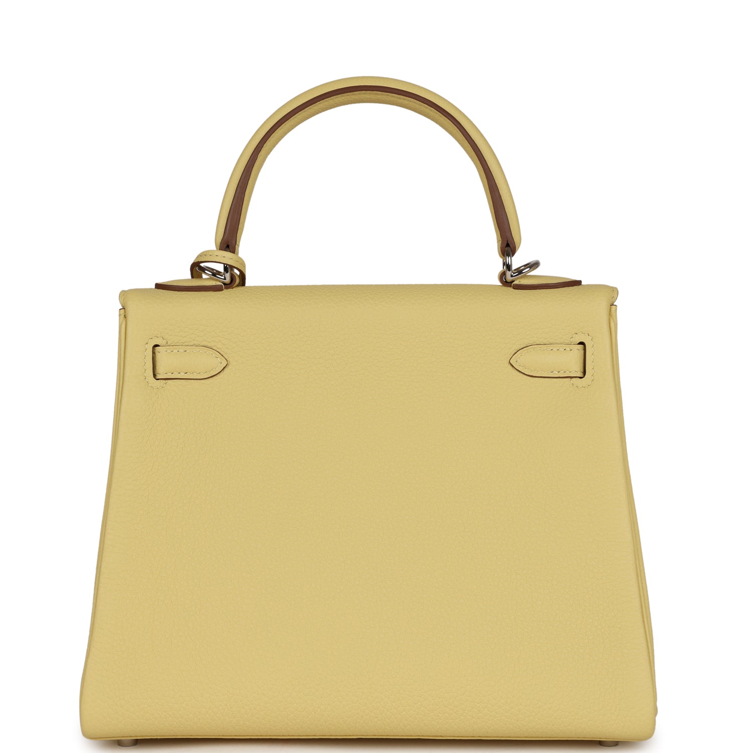 Hermes Kelly Retourne 25 Jaune Poussin Togo Palladium Hardware