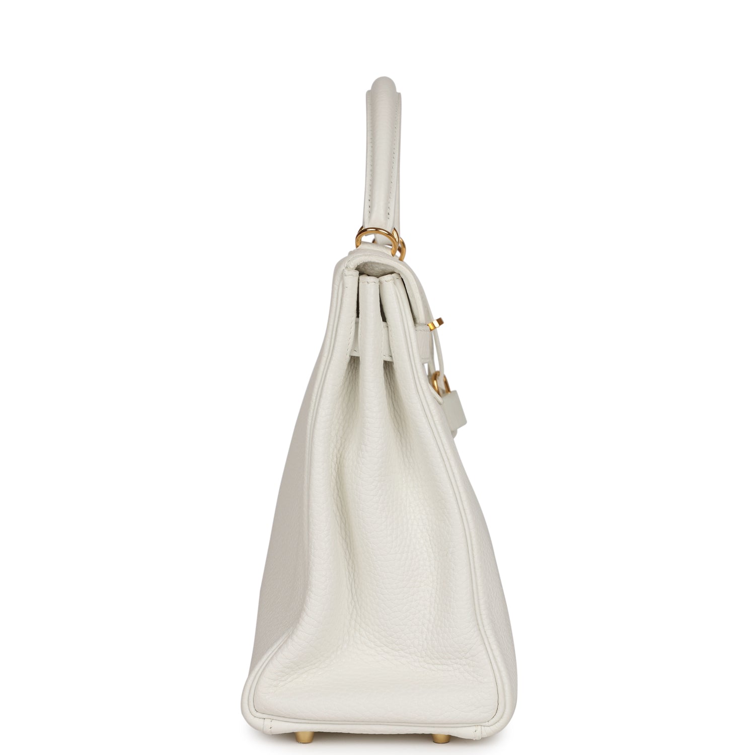 Hermes Kelly Retourne 32 White Clemence Gold Hardware