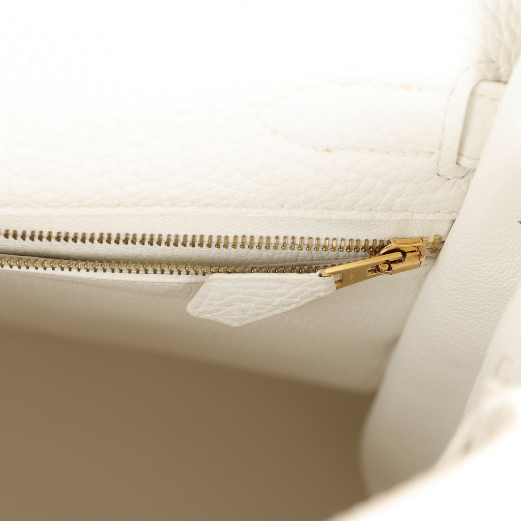 Hermes Kelly Retourne 32 White Clemence Gold Hardware
