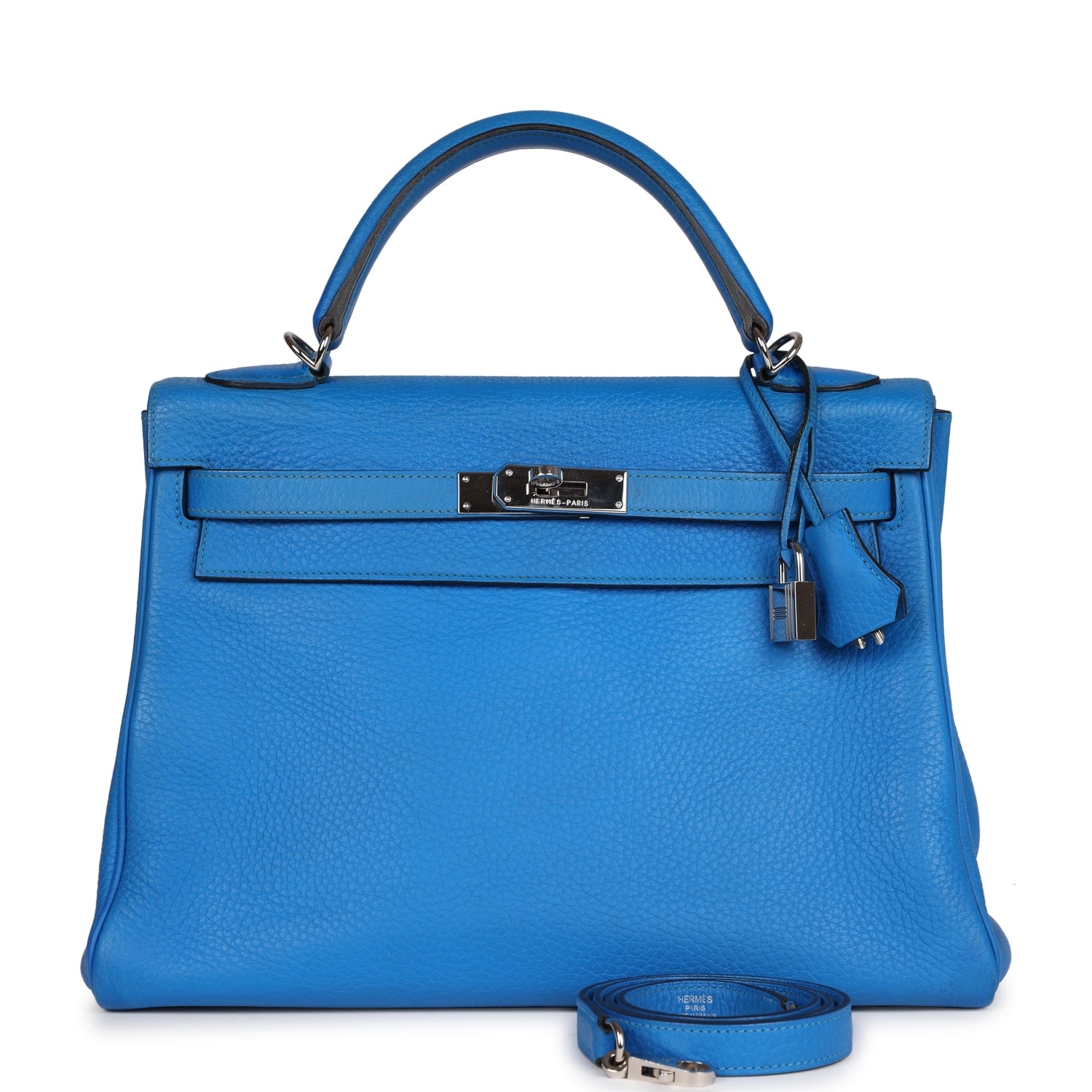 Hermes Kelly Retourne 32 Bleu Hydra Togo Palladium Hardware