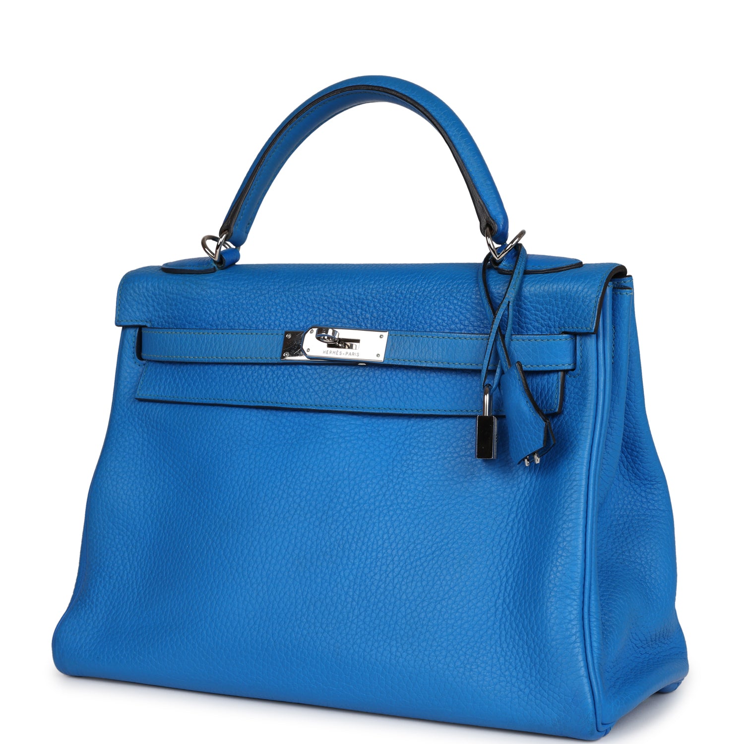 Hermes Kelly Retourne 32 Bleu Hydra Togo Palladium Hardware