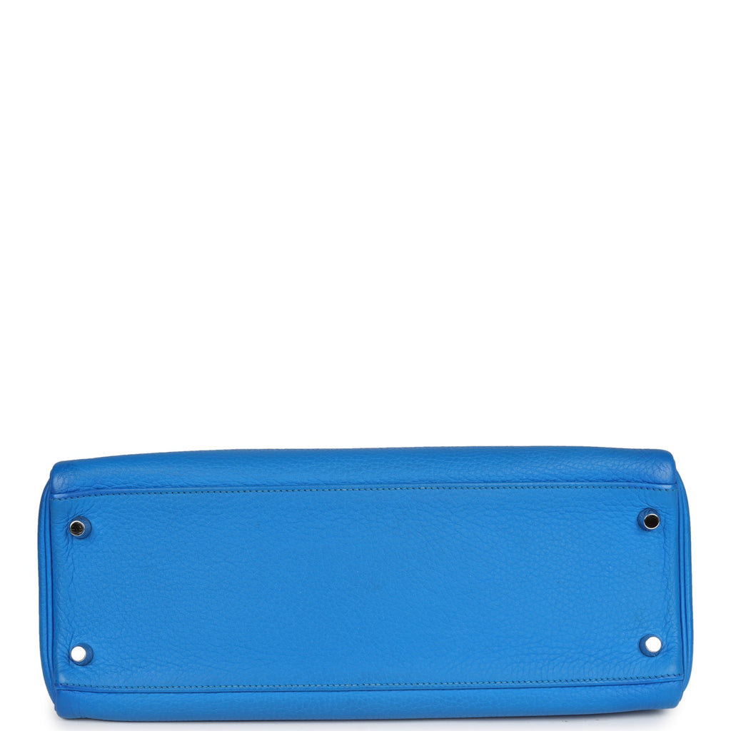 Hermes Kelly Retourne 32 Bleu Hydra Togo Palladium Hardware
