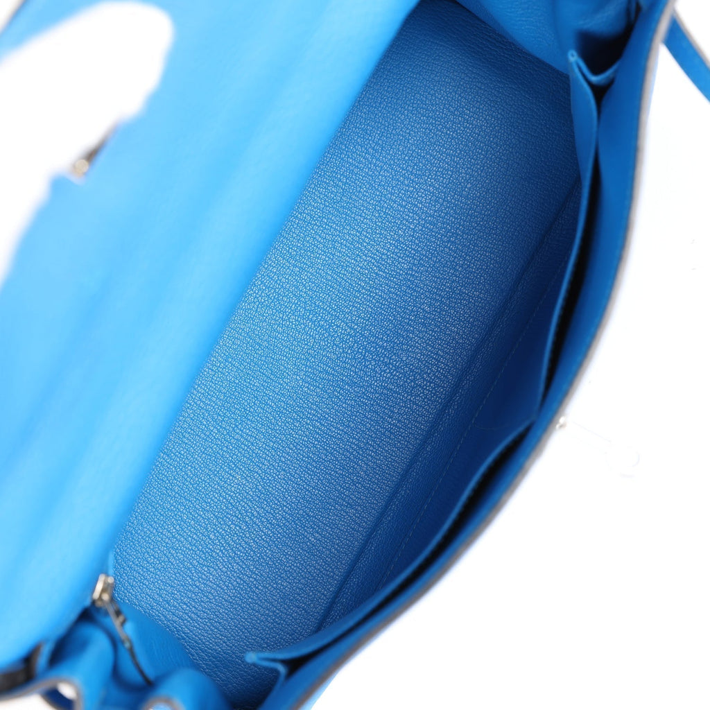 Hermes Kelly Retourne 32 Bleu Hydra Togo Palladium Hardware