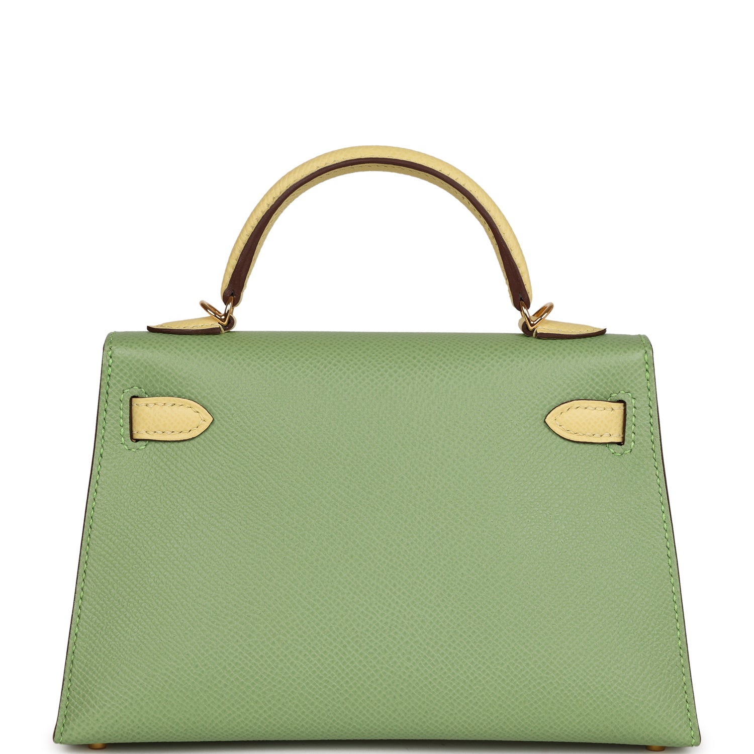 Hermes Special Order (HSS) Kelly 20 Vert Criquet and Limoncello Epsom Gold Hardware