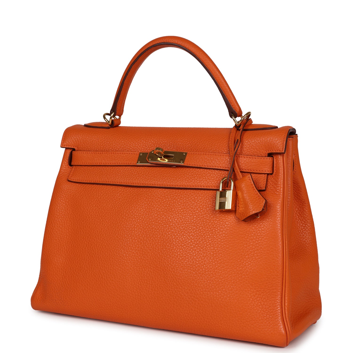 Hermes Kelly Retourne 32 Orange H Clemence Gold Hardware
