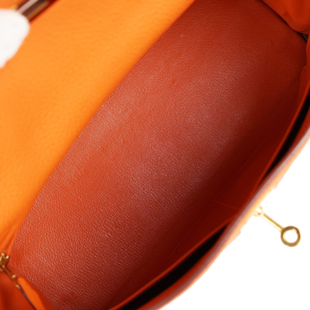 Hermes Kelly Retourne 32 Orange H Clemence Gold Hardware