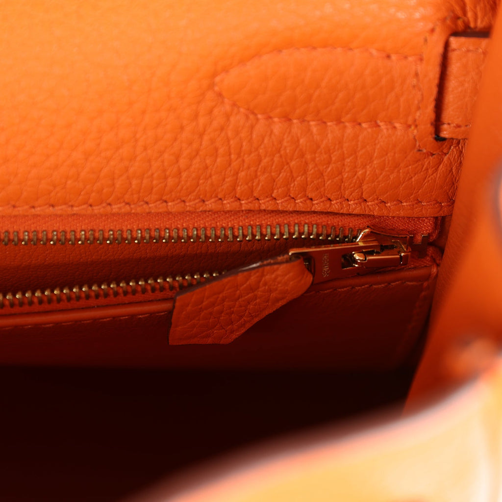 Hermes Kelly Retourne 32 Orange H Clemence Gold Hardware