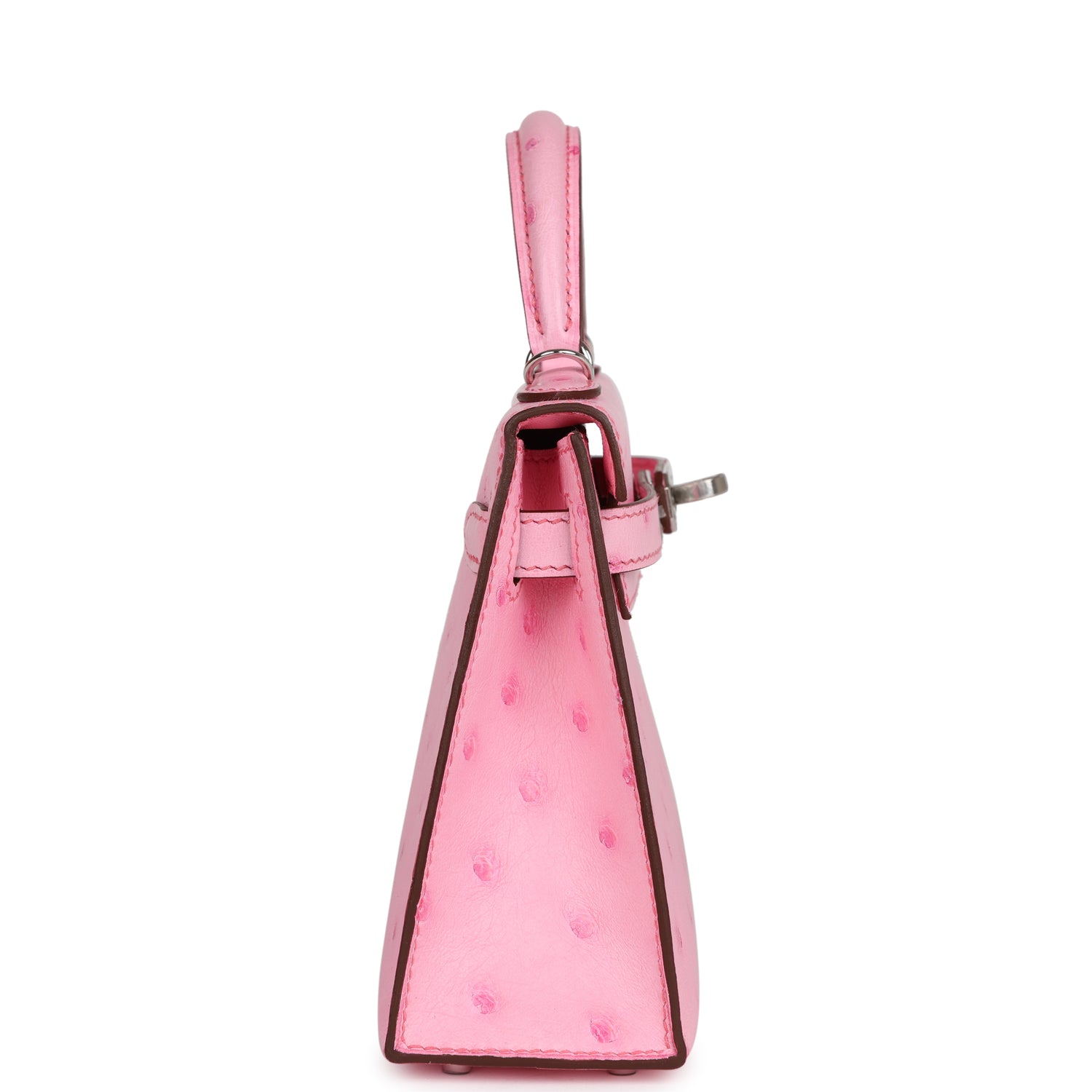 Hermes Kelly Sellier 20 Bubblegum Ostrich Palladium Hardware