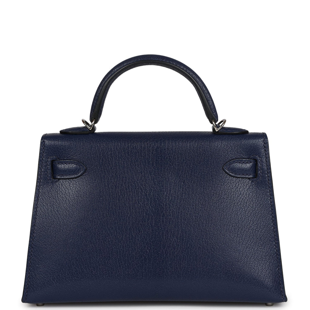 Hermes Kelly Sellier 20 Bleu Saphir Chevre Palladium Hardware