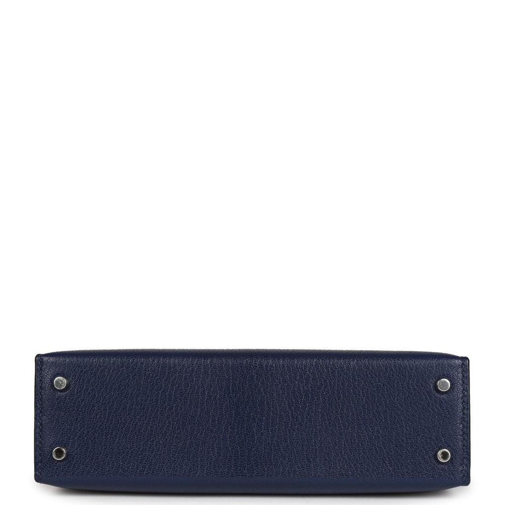 Hermes Kelly Sellier 20 Bleu Saphir Chevre Palladium Hardware