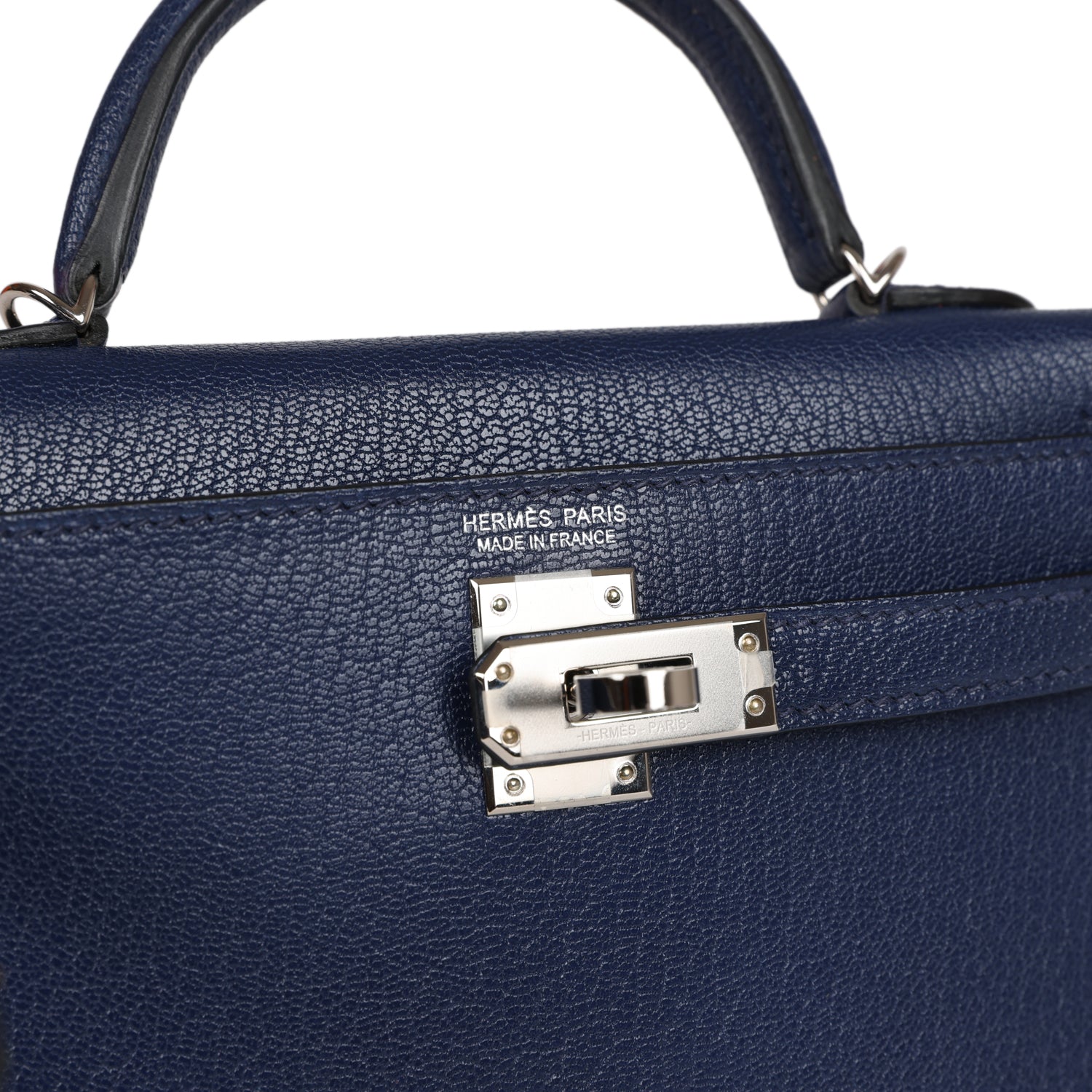 Hermes Kelly Sellier 20 Bleu Saphir Chevre Palladium Hardware