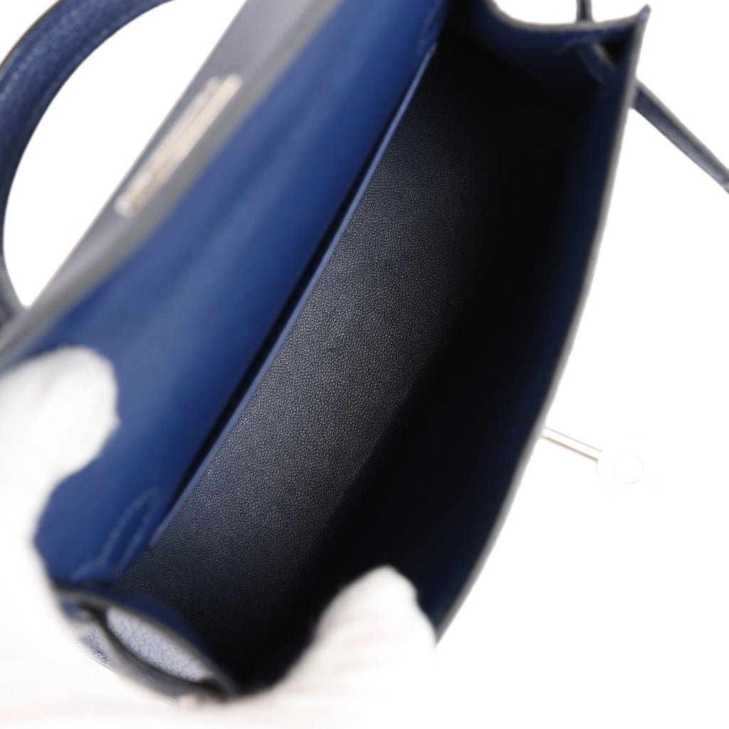 Hermes Kelly Sellier 20 Bleu Saphir Chevre Palladium Hardware
