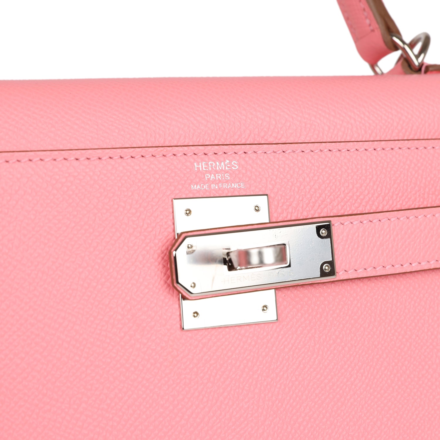 Hermes Kelly Sellier 28 Rose Confetti Epsom Palladium Hardware