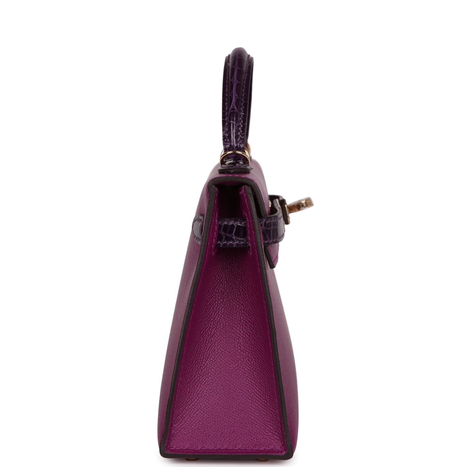 Hermes Kelly Sellier 20 Anemone Madame and Amethyst Shiny Alligator Touch Permabrass Hardware