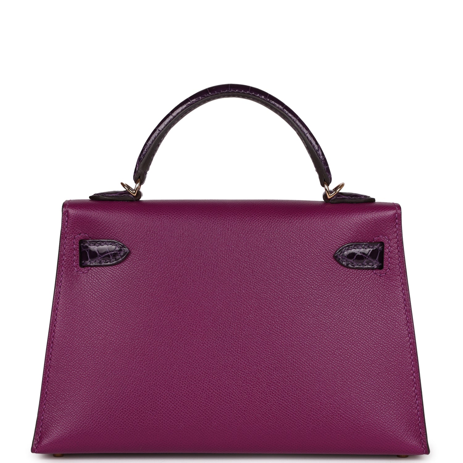 Hermes Kelly Sellier 20 Anemone Madame and Amethyst Shiny Alligator Touch Permabrass Hardware