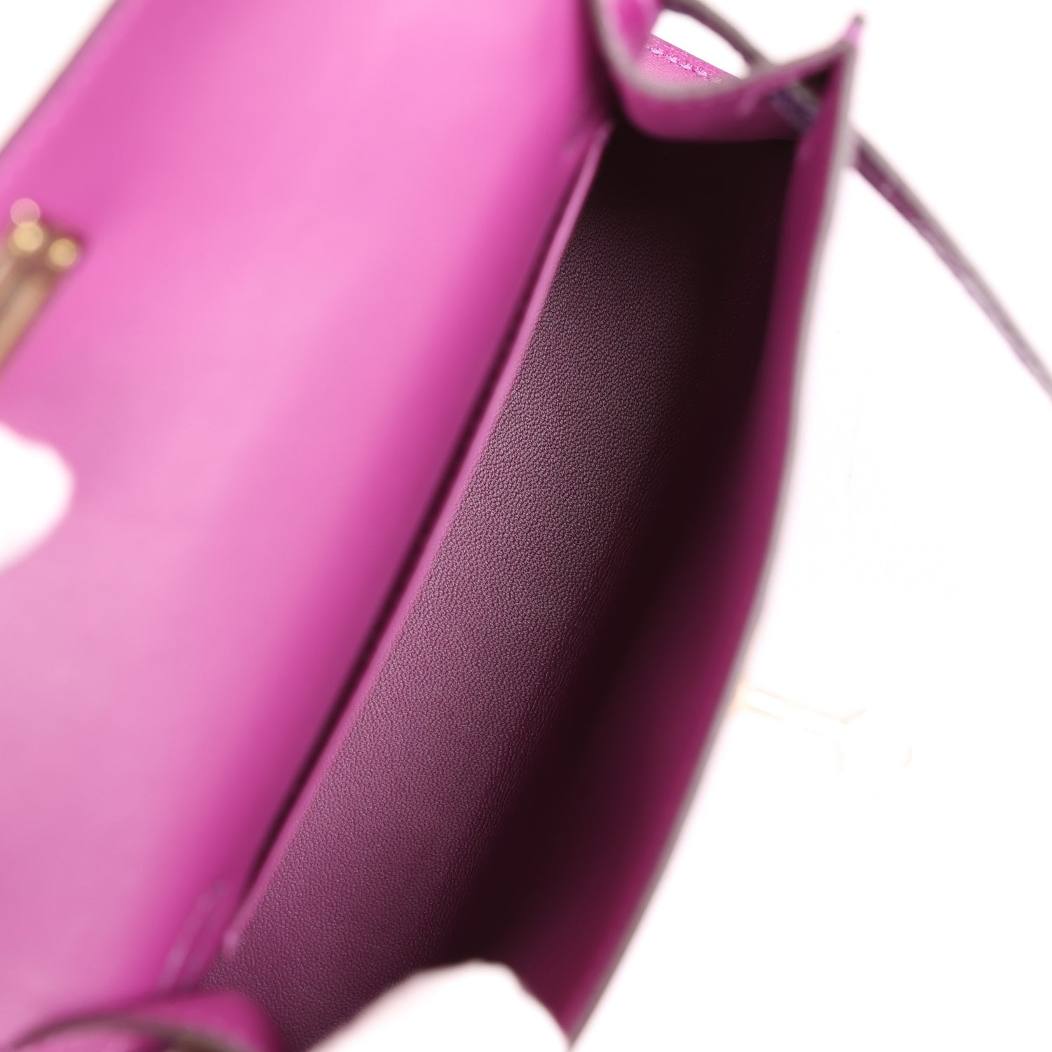 Hermes Kelly Sellier 20 Anemone Madame and Amethyst Shiny Alligator Touch Permabrass Hardware