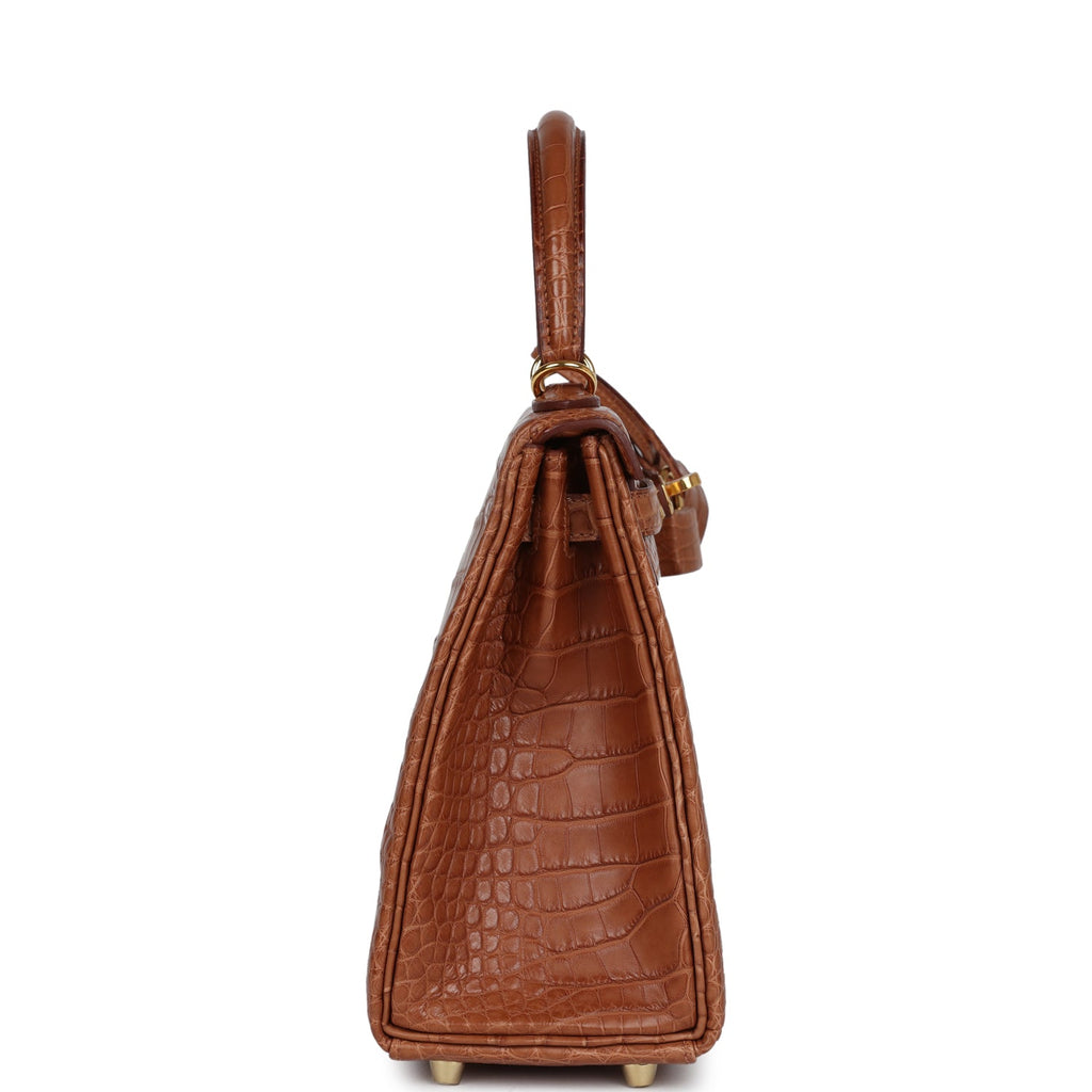 Hermes Kelly Retourne 25 Gold Matte Alligator Gold Hardware