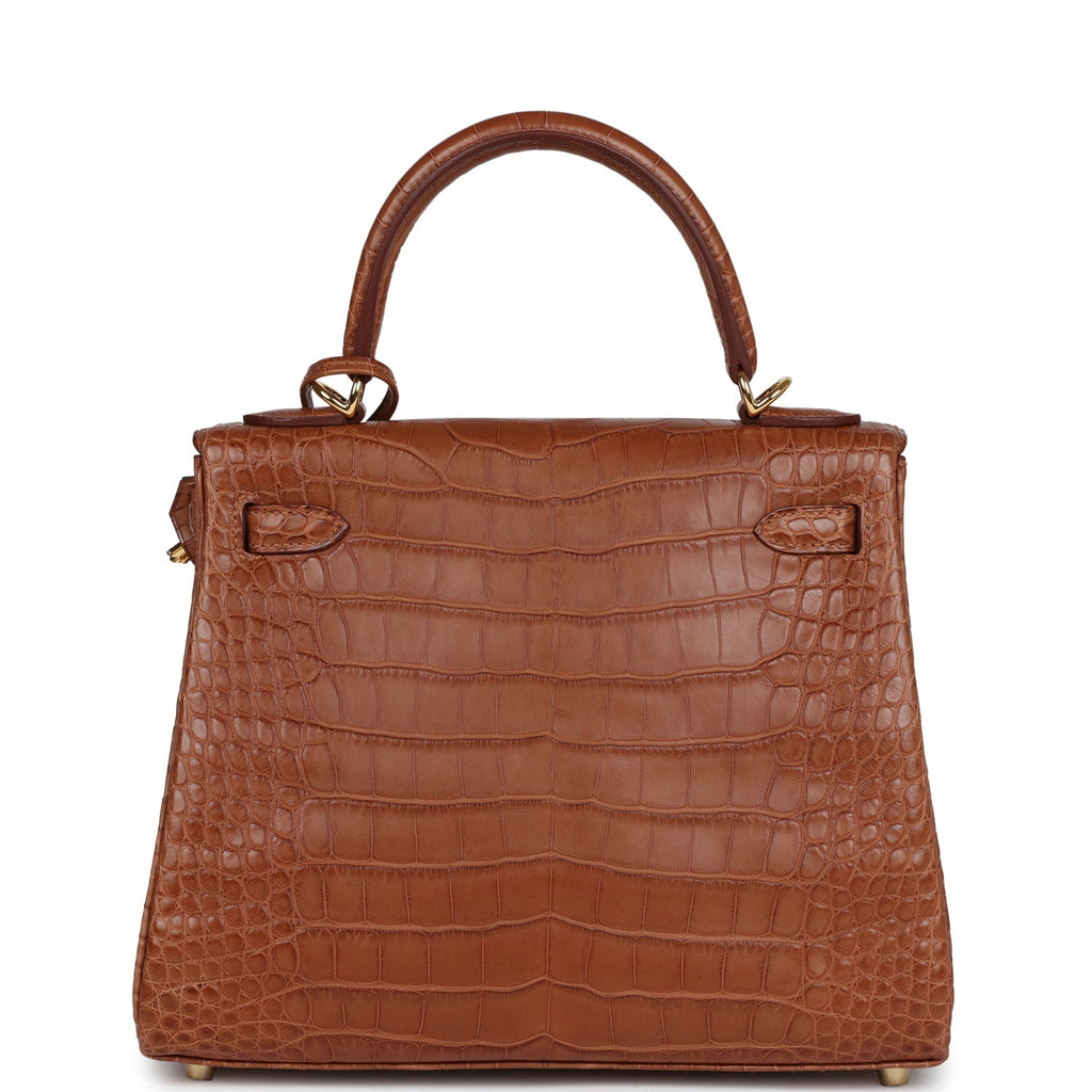 Hermes Kelly Retourne 25 Gold Matte Alligator Gold Hardware