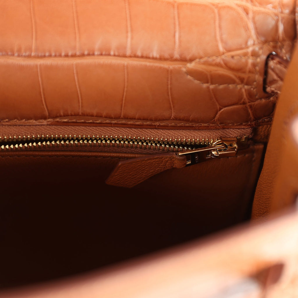 Hermes Kelly Retourne 25 Gold Matte Alligator Gold Hardware