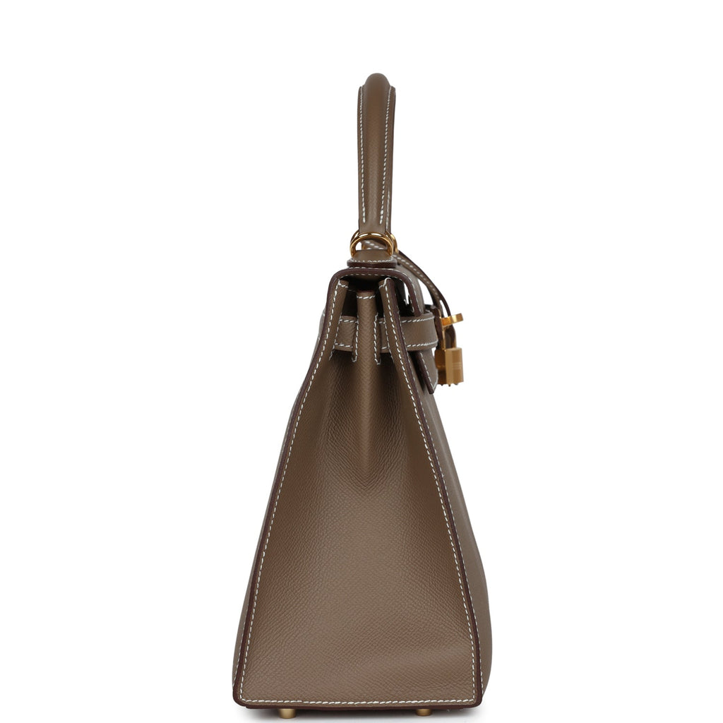 Hermes Kelly Sellier 28 Etoupe Epsom Gold Hardware