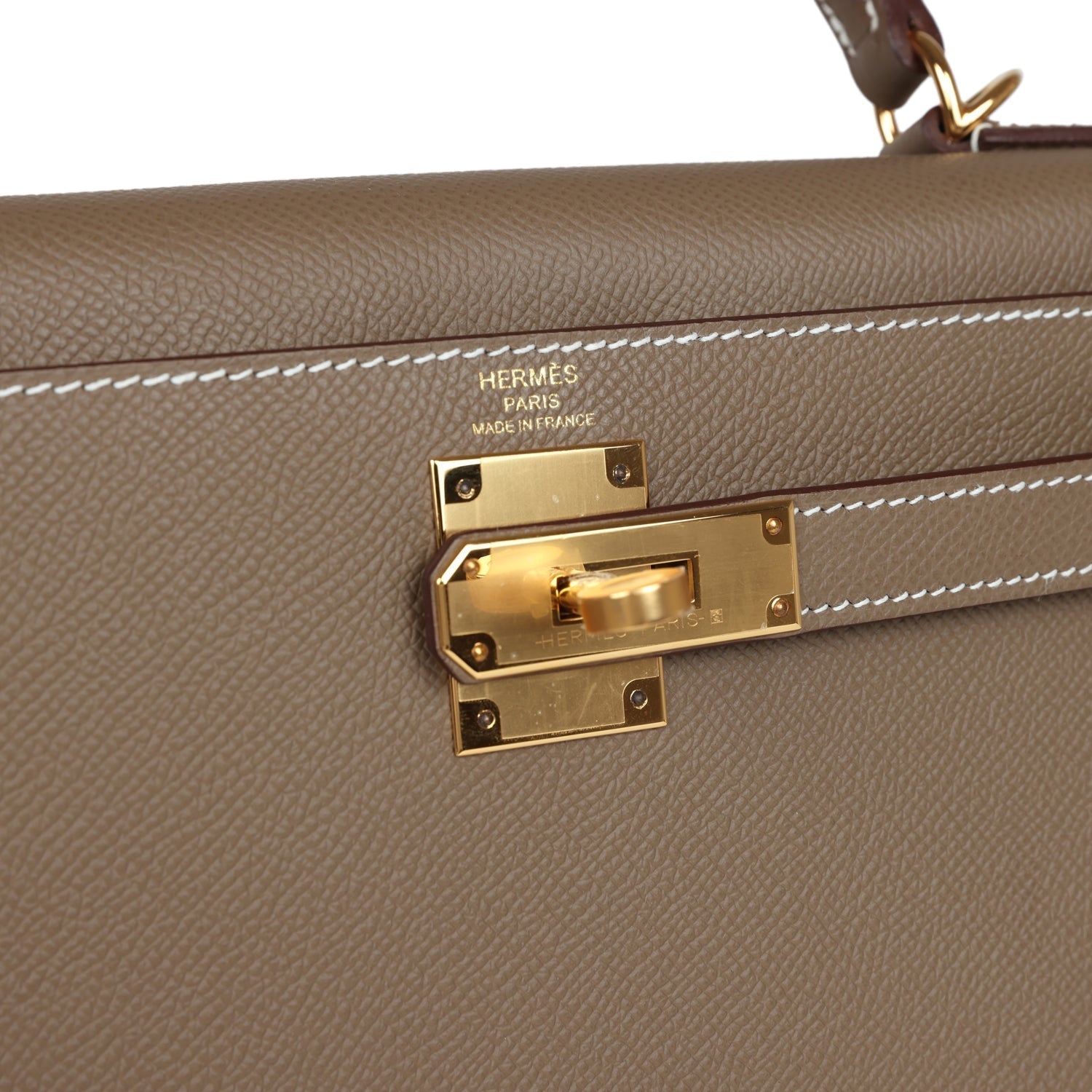 Hermes Kelly Sellier 28 Etoupe Epsom Gold Hardware