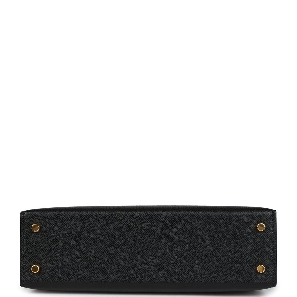 Hermes Kelly Sellier 20 Black Madame and Lizard Touch Gold Hardware