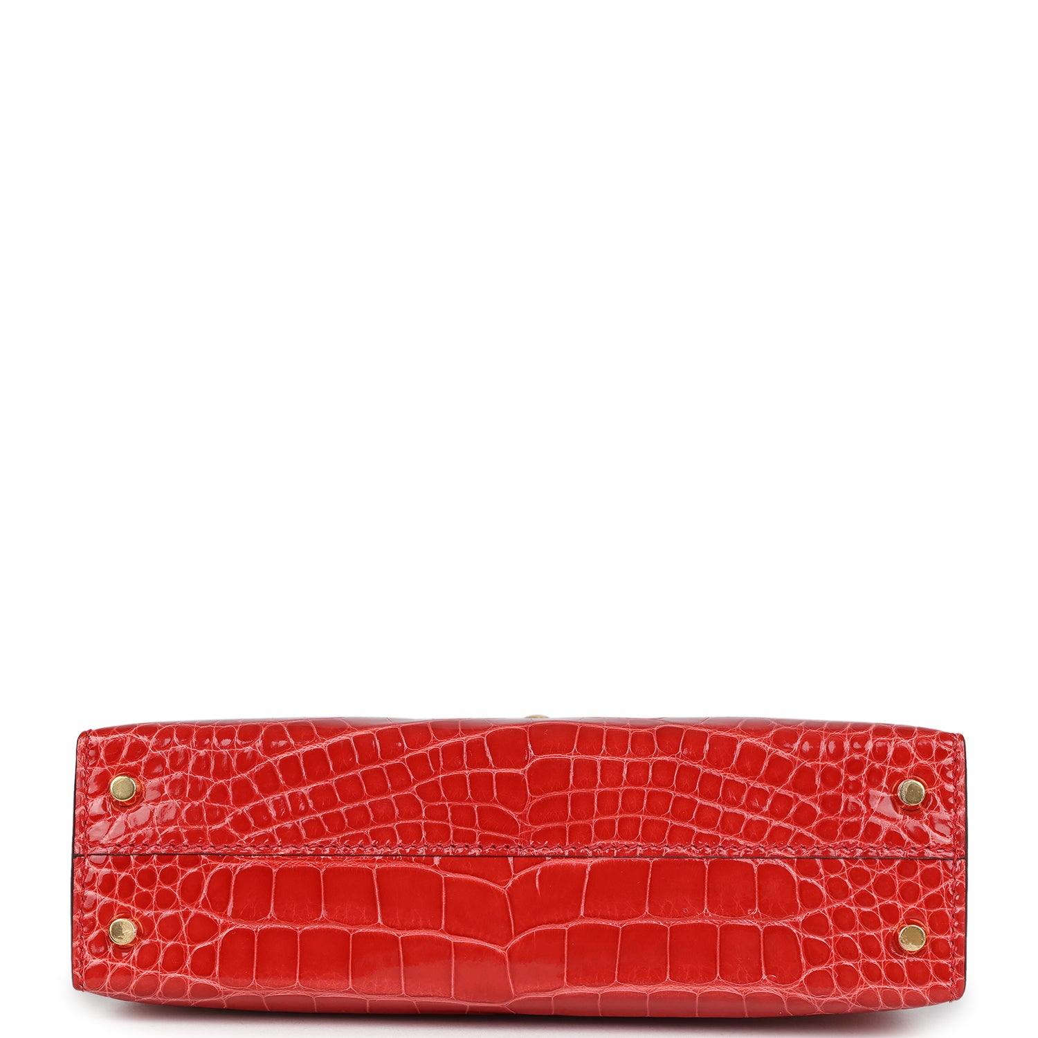 Hermes Kelly Sellier 20 Rouge de Coeur Shiny Alligator Gold Hardware