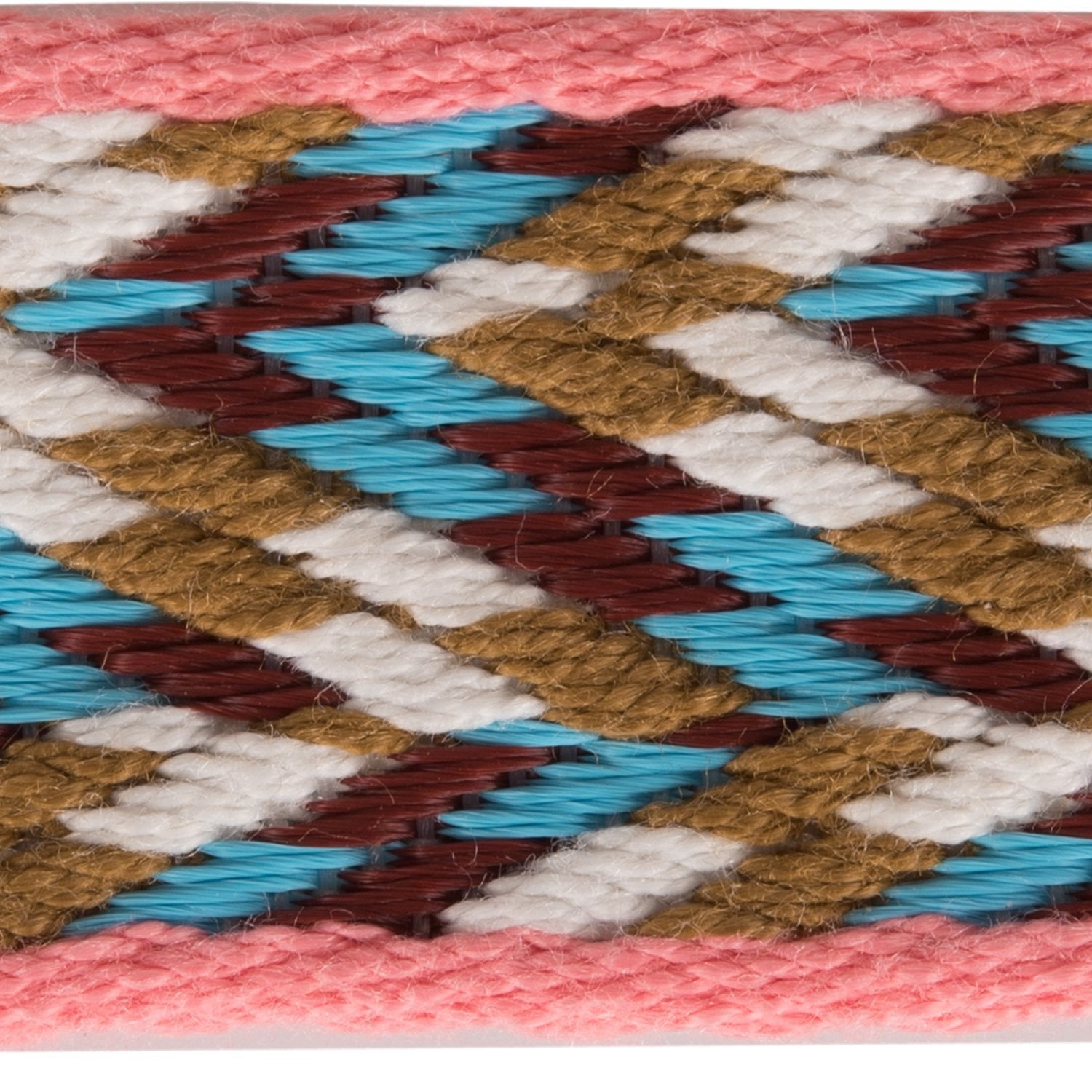 Hermes 25mm Rose D'ete, White and Rouge Sangle ZigZag (Strap) 105cm