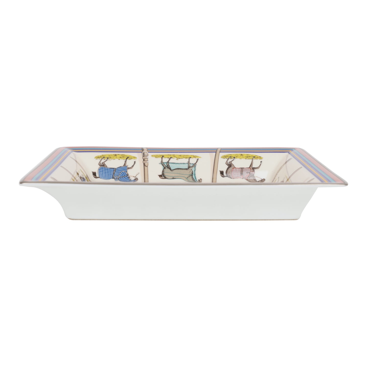 Hermes "Couvertures Et Tenues De Jour" Porcelain Change Tray
