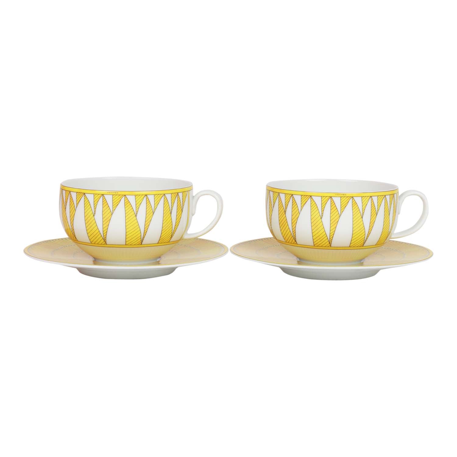 Hermes "Soleil D'Hermes" Breakfast Cup and Saucer Set
