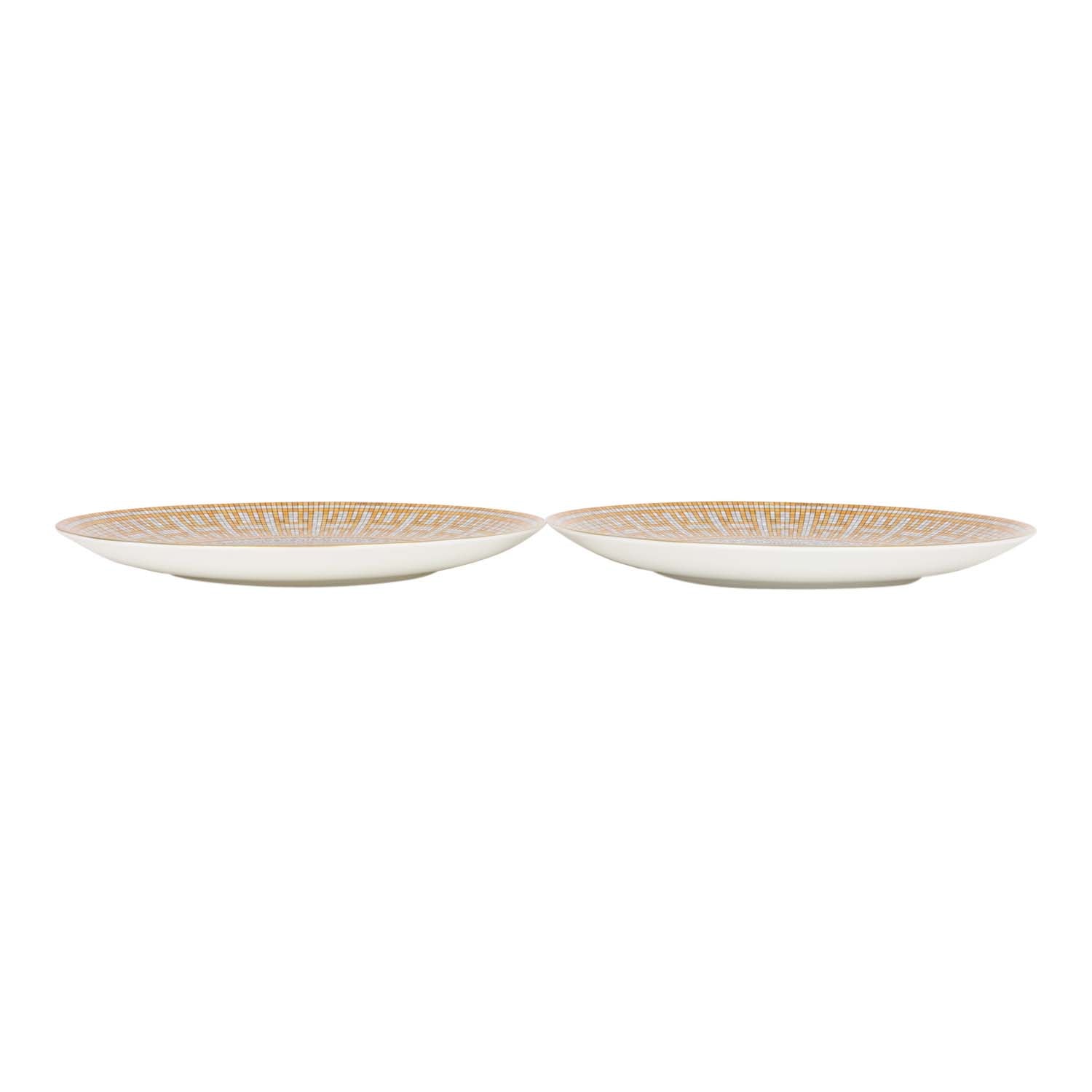 Hermes "Mosaique Au 24" Gold Dessert Plate Set