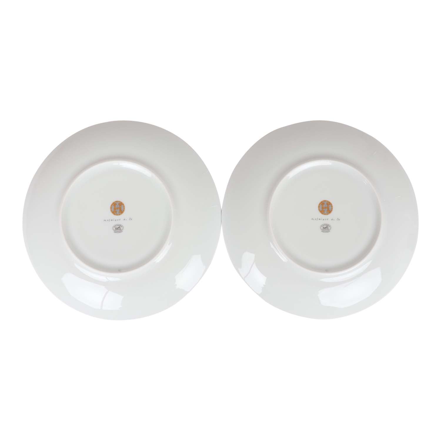 Hermes "Mosaique Au 24" Gold Dessert Plate Set