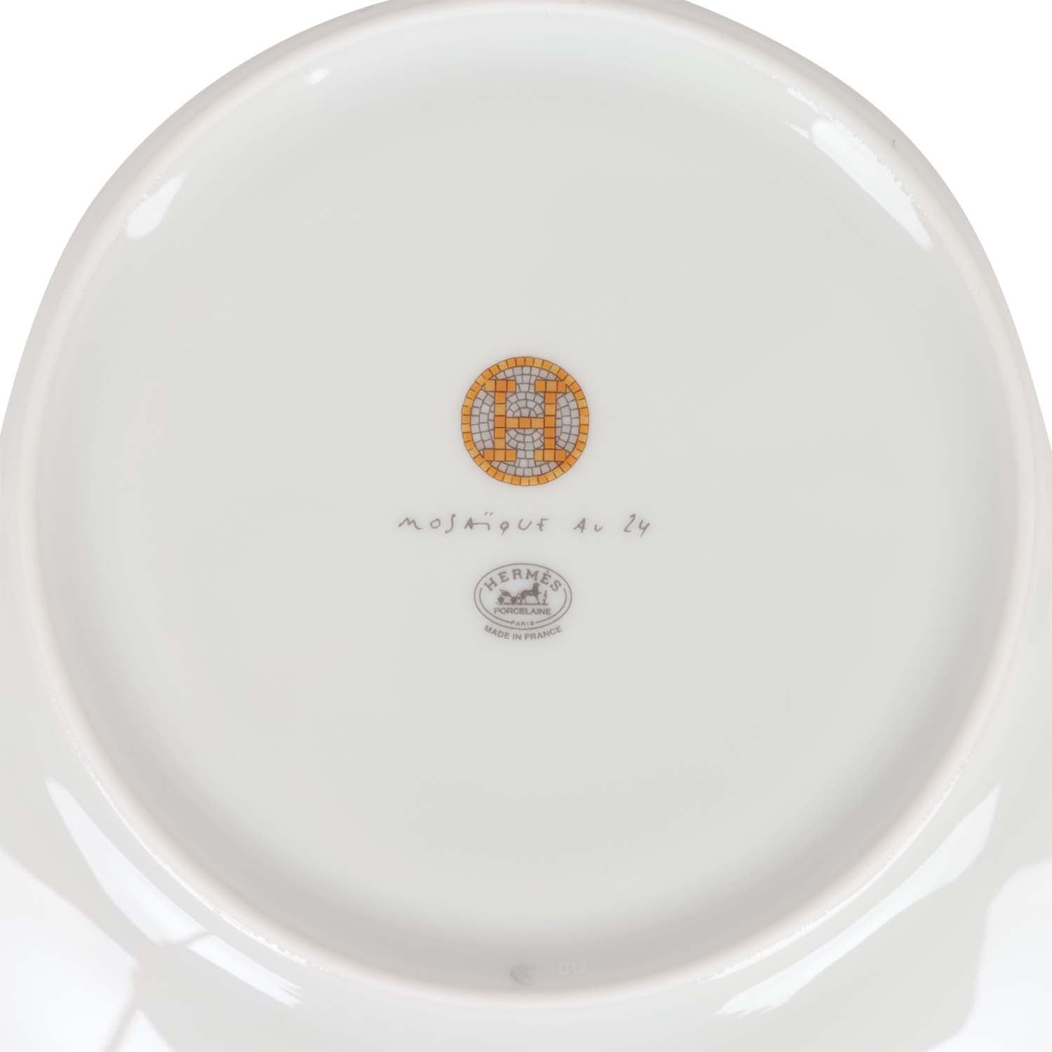 Hermes "Mosaique Au 24" Gold Dessert Plate Set