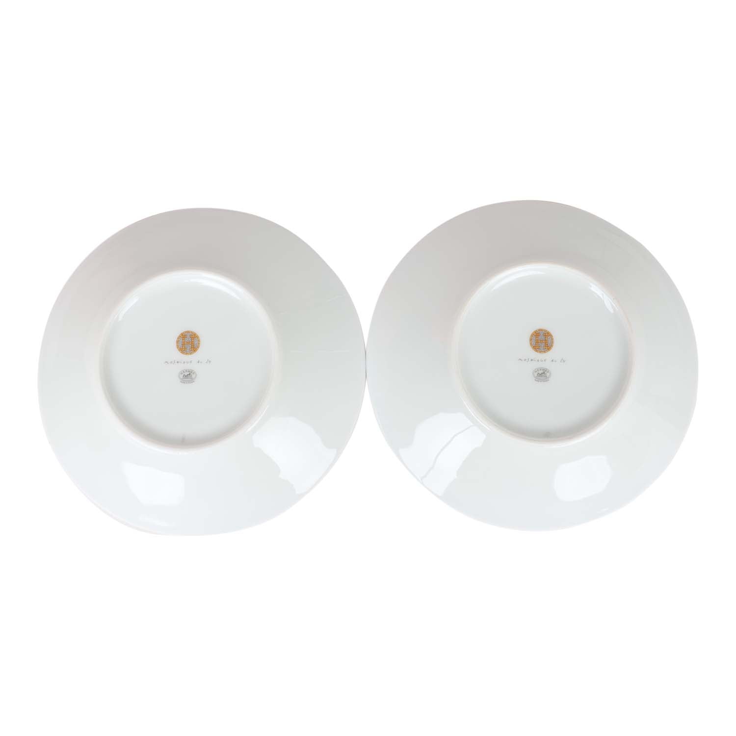 Hermes "Mosaique Au 24" Gold Porcelain Tea Cup And Saucer Set