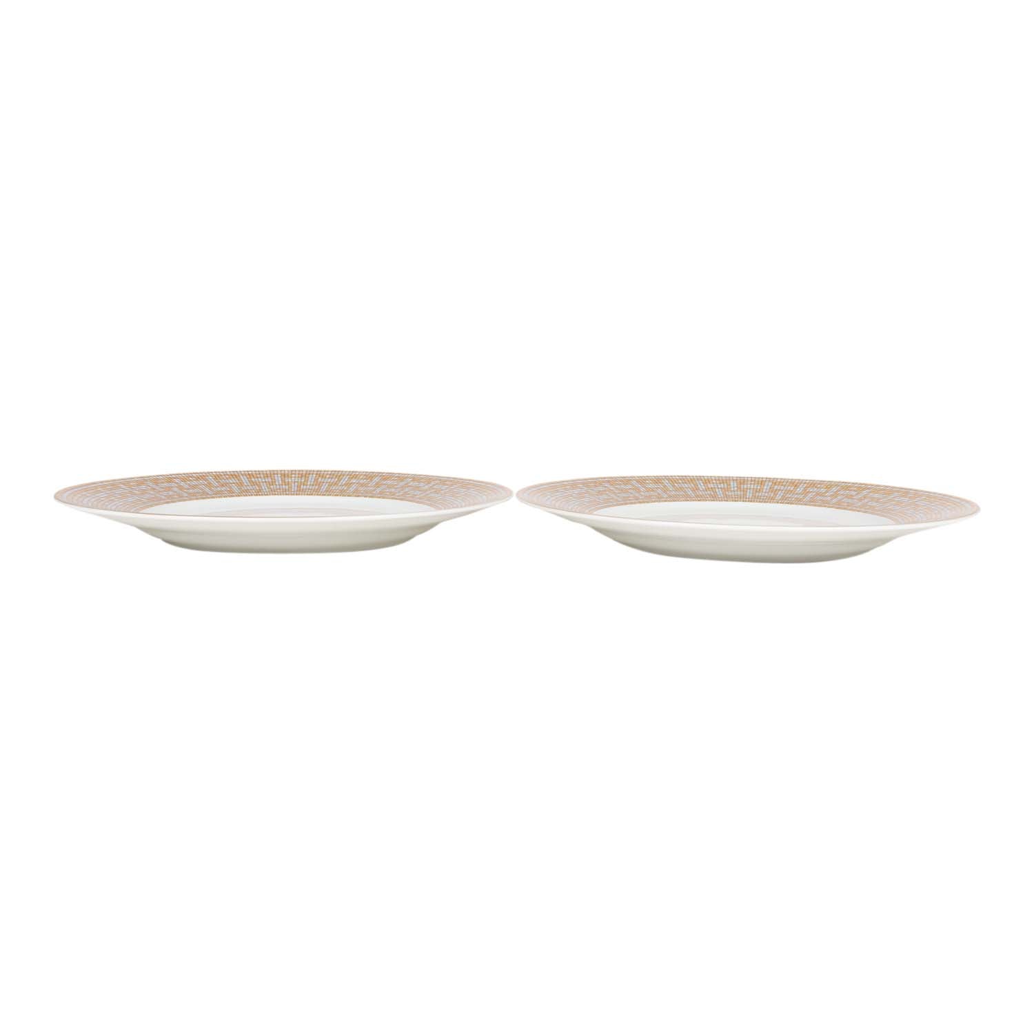 Hermes "Mosaique Au 24" Gold Dinner Plate Set