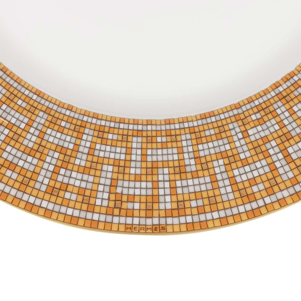 Hermes "Mosaique Au 24" Gold Dinner Plate Set