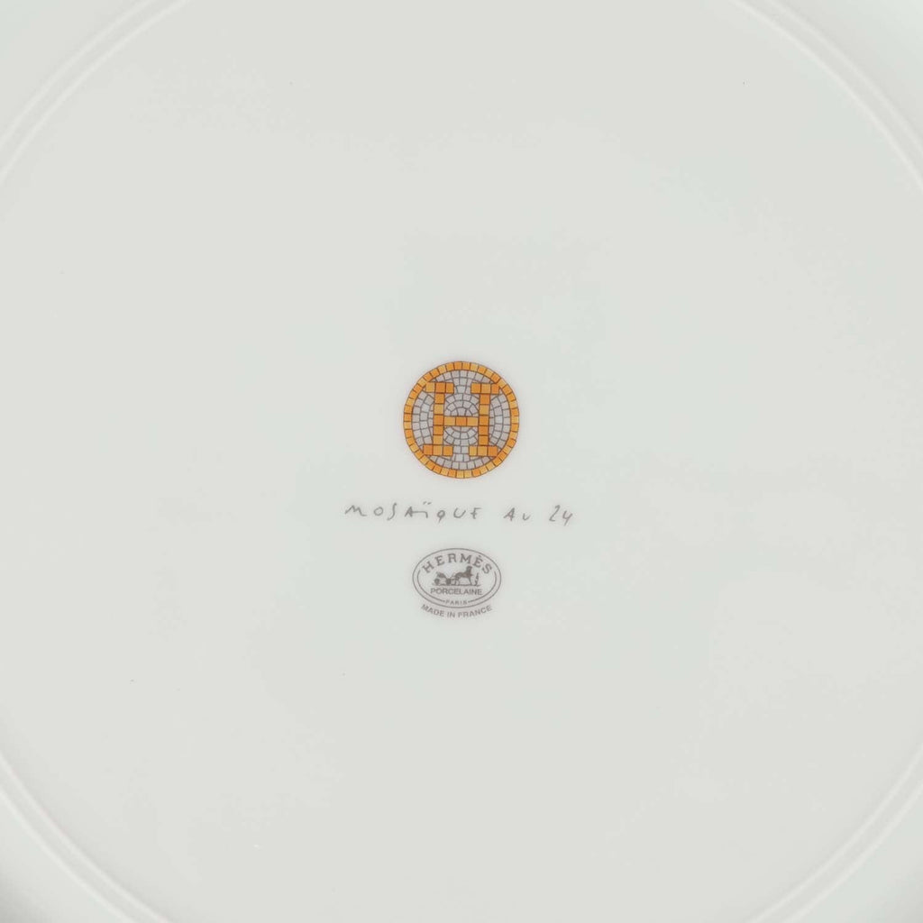 Hermes "Mosaique Au 24" Gold Porcelain Presentation Plate Set