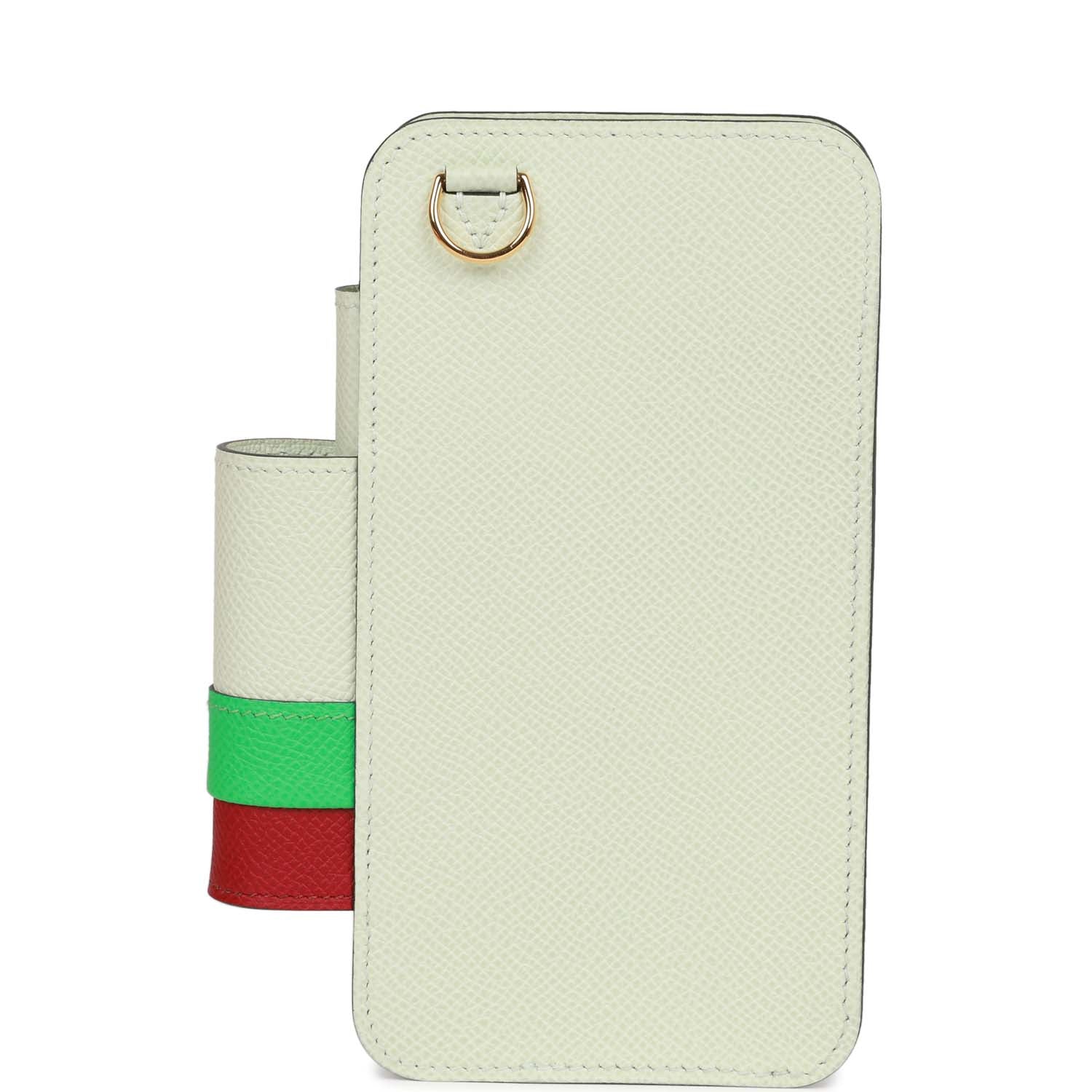 Hermes HermesWay Telephone Crossbody Vert Fizz, Vert Comics and Rubis Epsom Gold Hardware