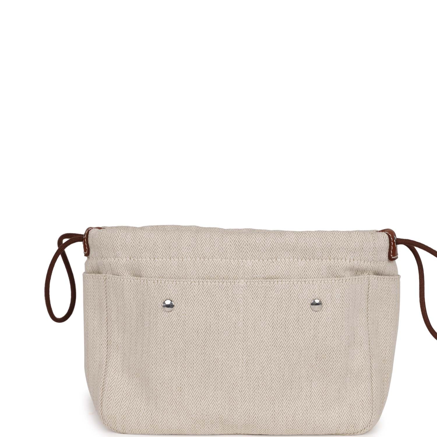 Hermes Fourbi 25 Pouch Naturel and Fauve Canvas and Barenia Calfskin Palladium Hardware