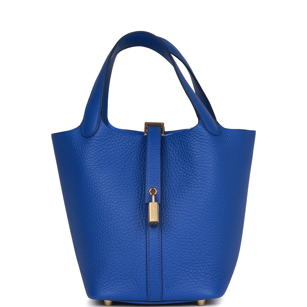 Hermes Picotin Lock 18 Bleu Royal Clemence Gold Hardware